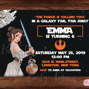 Star Wars Girl Invitation - Rey Star Wars invitation - Star Wars Invitation - Star Wars Birthday Party Invitation - Star Wars. DIGITAL FILE