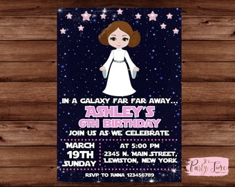 Star Wars Invitation - Star Wars Invite - Princess Leia Star Wars Birthday Party Invitation - Princess Leia Star Wars Invite - DIGITAL FILE