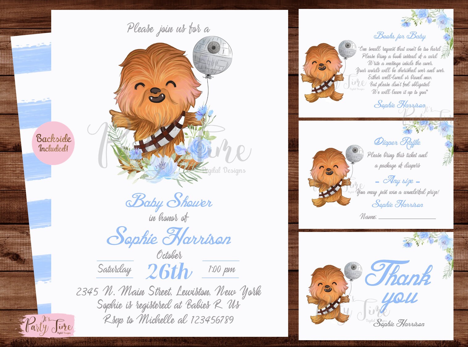 Star Wars Baby Shower Invitation - Star Wars Baby Shower - Chewbacca ...