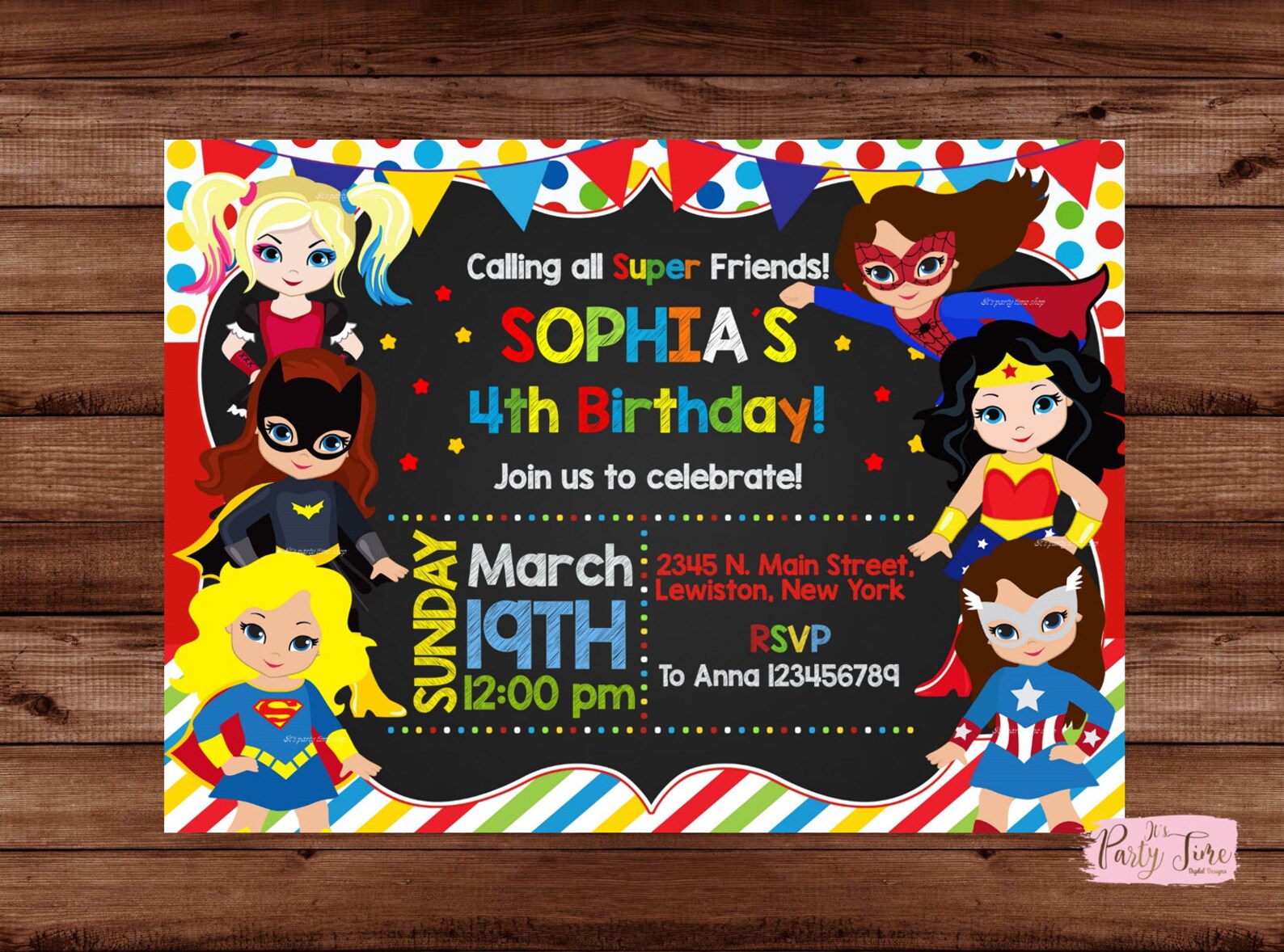 Supergirl Invitation Supergirl Invite Supergirl Birthday Etsy