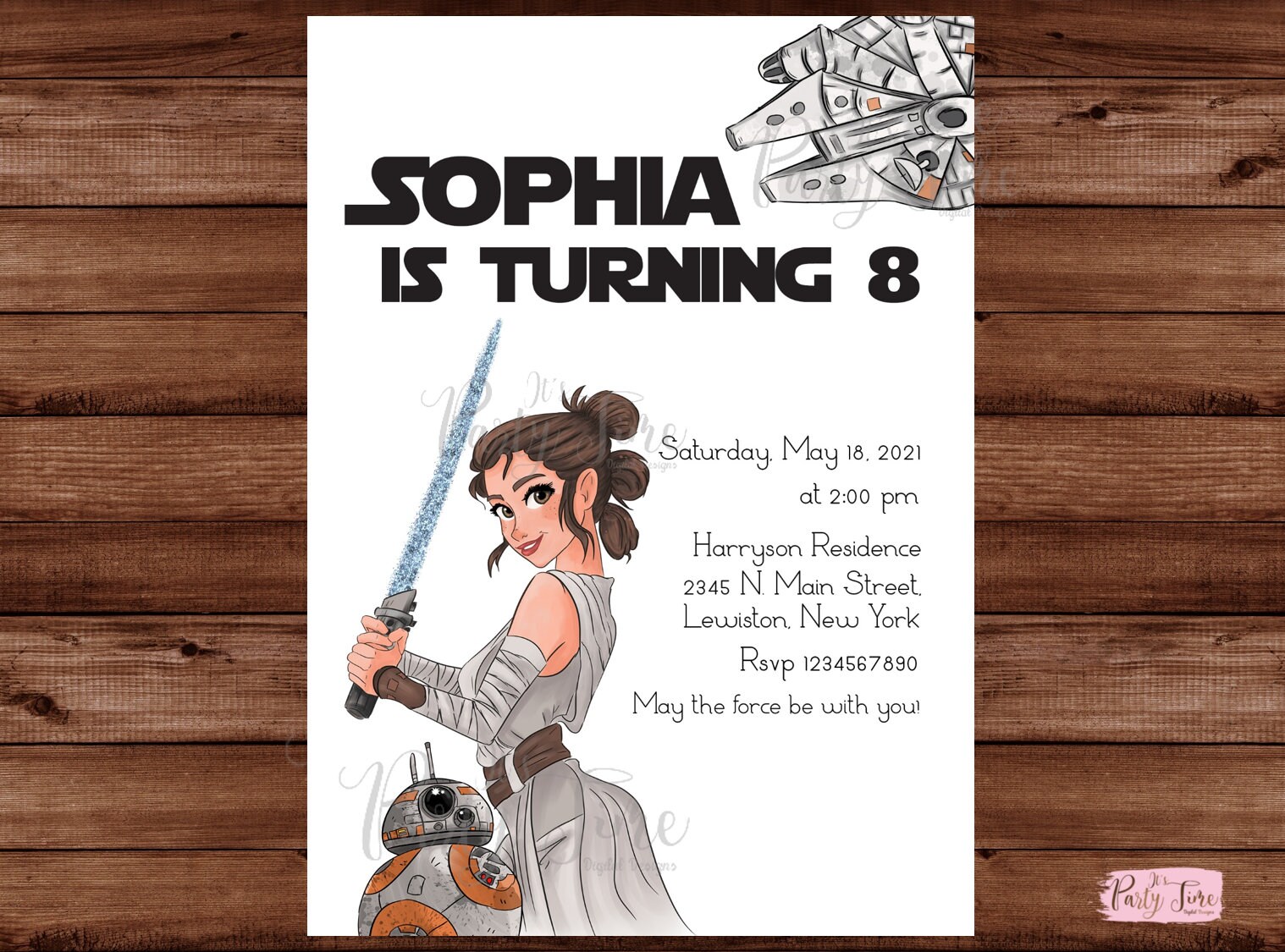 Star Wars Invitation - Rey Star Wars invitation - BB-8 Invitation - Star Wars Birthday Party Invitation - Star Wars. DIGITAL FILE