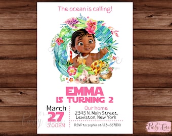 Vaiana Invitation Etsy Vaiana Invitation Etsy