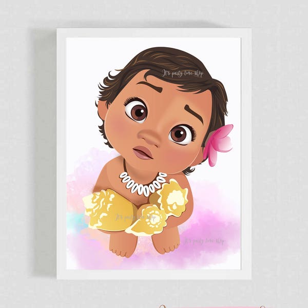 Baby Princess Moana -  Moana Art - Moana Poster - Printable Art - Dorm Wall Art - Art print - Wall Decorations - Moana - Instant Download