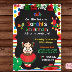 Mexican Invitation - Mexican Party Invitation - Fiesta Invitation - Fiesta Birthday Invitation - Invitación Fiesta Mexicana. DIGITAL FILE