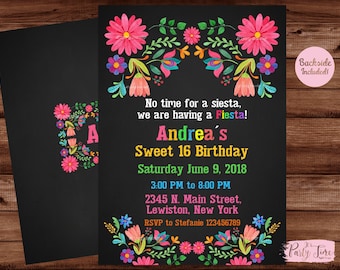 Mexican Invitation - Mexican Party Invitation - Fiesta Invitation - Fiesta Birthday Invitation - Invitación Fiesta Mexicana. DIGITAL FILE.