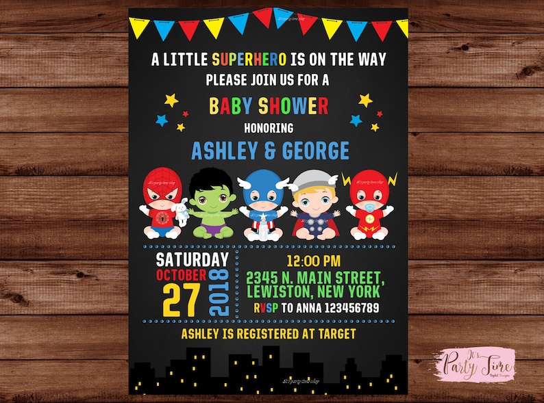 Superhero Baby Shower Invitation Super Baby Shower Etsy