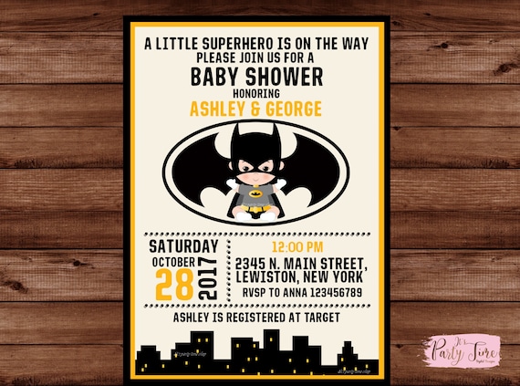batman baby shower invitations