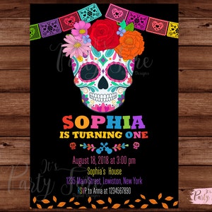 Sugar Skull Birthday Invitation - Sugar Skull Invitation - Sugar Skull Halloween Party Invitation - Day of the Dead Party - DIGITAL FILE