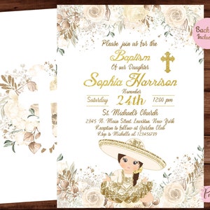Baptism Mexican Invitation - Baptism Party Invitation - Mexican Fiesta Baptism Invitation - Mexican Invitation - DIGITAL FILE.