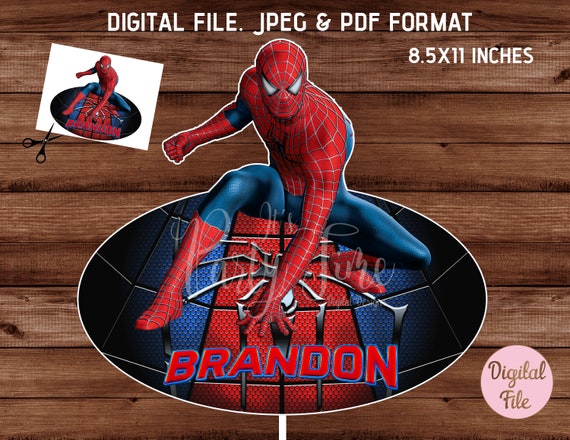 spiderman printable cake topper digital cake topper etsy