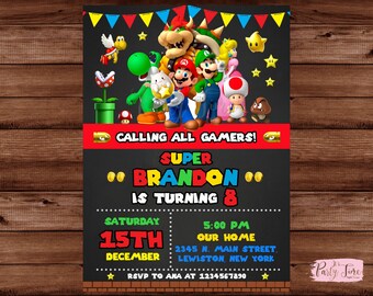 Mario Kart Invite Etsy France