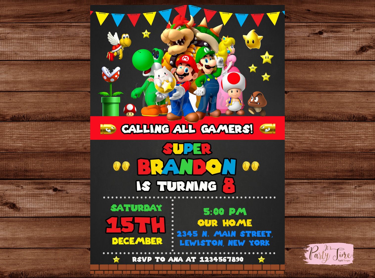 Mario Bros Invitation - Mario Bros Birthday Invitation- Mario Bros Party - Super Mario Invitation - Mario and Luigi invitation. DIGITAL FILE
