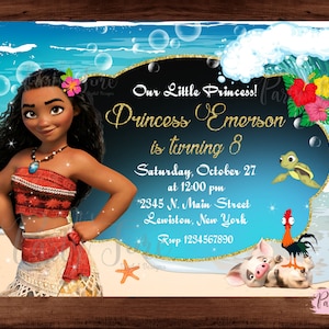 Moana Invitation - Moana Birthday Party - Moana Birthday Invite - Moana Party. FILE DIGITALE