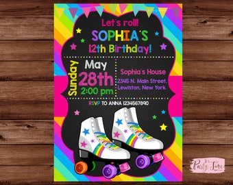 Roller Skating Invitations - Roller Skate Invitation - Roller Skating Party - Skating Invitation -DIGITAL FILE.