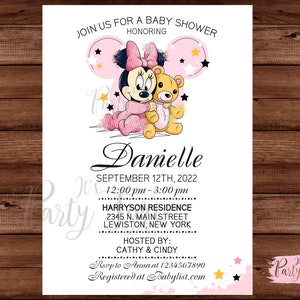 Minnie Mouse Baby Shower Invitation - Minnie Mouse Invitation - Baby Minnie Mouse Invitation - Baby Shower Invitation - DIGITAL FILE