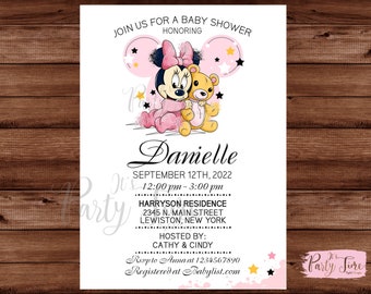 Minnie Mouse Baby Shower Invitation - Minnie Mouse Invitation - Baby Minnie Mouse Invitation - Baby Shower Invitation - DIGITAL FILE