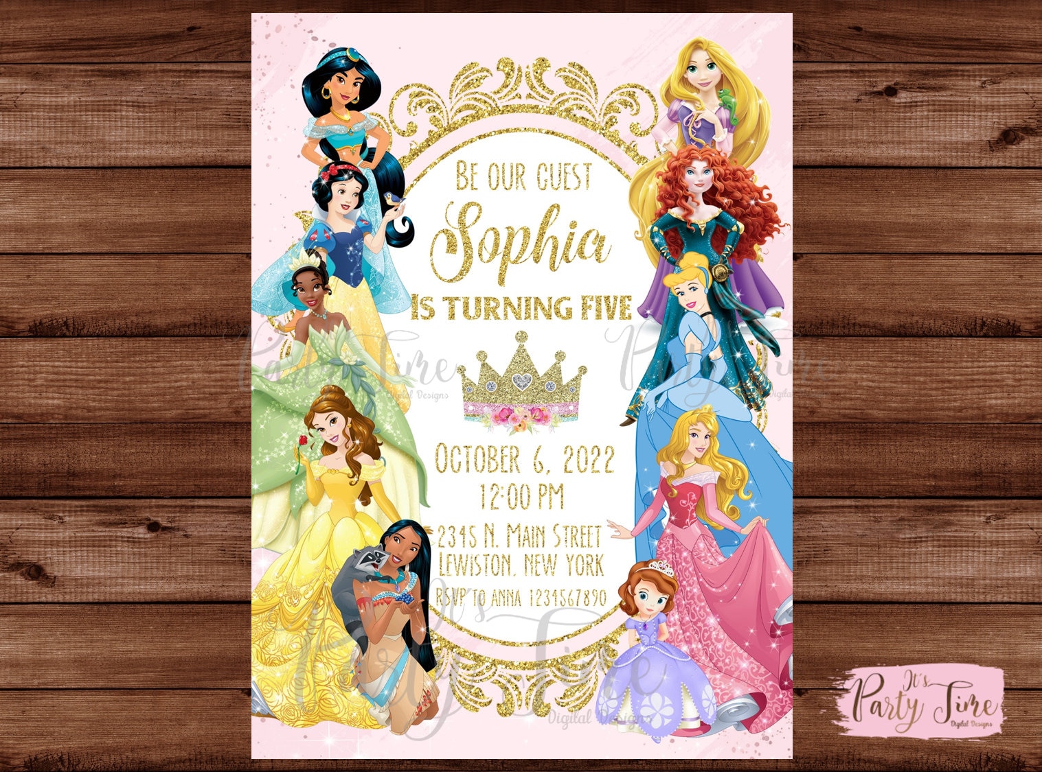 Disney princess invitations deals