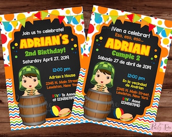 Invitación El Chavo del ocho - Invitación Chavo del 8 - Invitación La vecindad del Chavo - Invitación a la fiesta El Chavo del Ocho - ARCHIVO DIGITAL