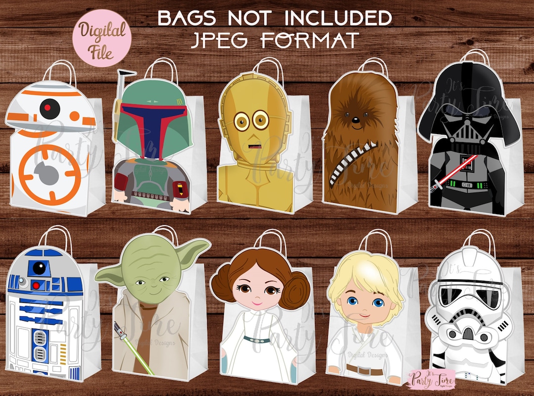 Star Wars Party Favor Bag Star Wars Favor Bag Star Wars Treat Bags Favor Bag DIGITAL FILE you ...