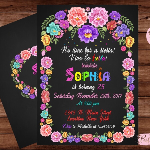 Mexican Invitation - Mexican Party Invitation - Fiesta Invitation - Fiesta Birthday Invitation - Invitación Fiesta Mexicana. DIGITAL FILE