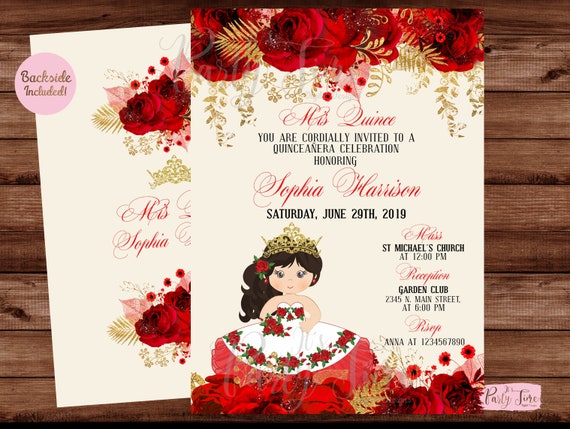 Quinceanera Invitation Quinceanera Mexican Fiesta Invitation Etsy