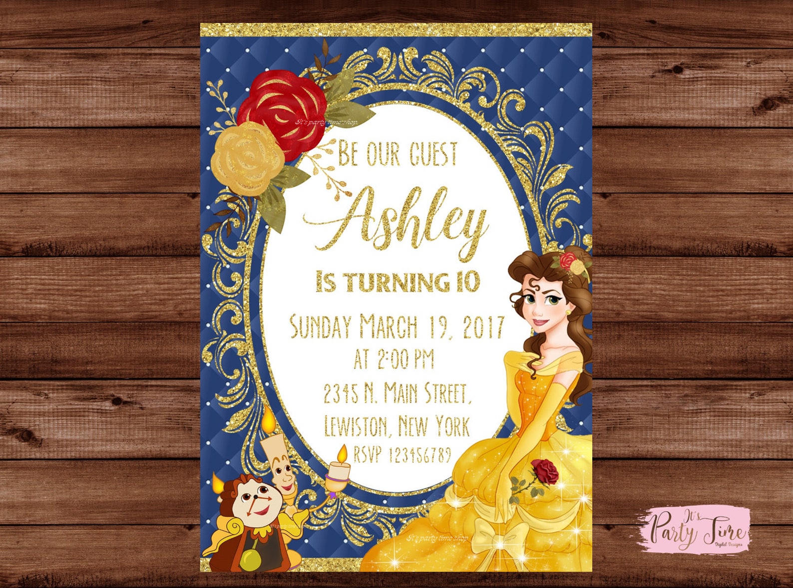 Beauty and the Beast Invitation Beauty and the Beast Invite | Etsy