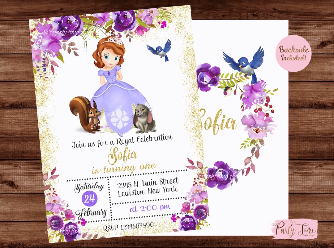 Princess Sofia Invitation Princess Sofia Birthday Invitation