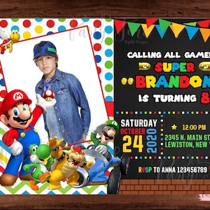 Mario Bros Invitation - Mario Bros Birthday Invitation- Mario Bros Party - Super Mario Invitation - Mario and Luigi invitation. DIGITAL FILE