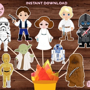Star Wars Centerpiece, Star Wars Table Centerpiece, Star Wars Cake Topper, Star Wars Wall Decor. Banner. DIGITAL FILE. Instant Download