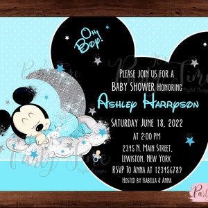 Mickey Mouse Baby Shower Inviti - Mickey Mouse Baby Shower Invitation - Baby Shower Invitation - Mickey Mouse Invitation - DIGITAL FILE