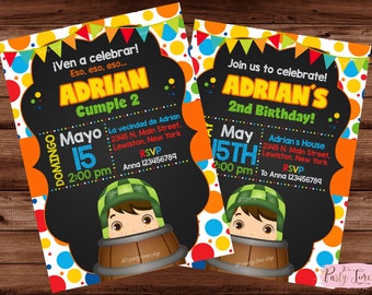 El Chavo del Ocho Invitation - El Chavo del Ocho Birthday  Invitation -Invitación del Chavo del ocho. DIGITAL FILE.