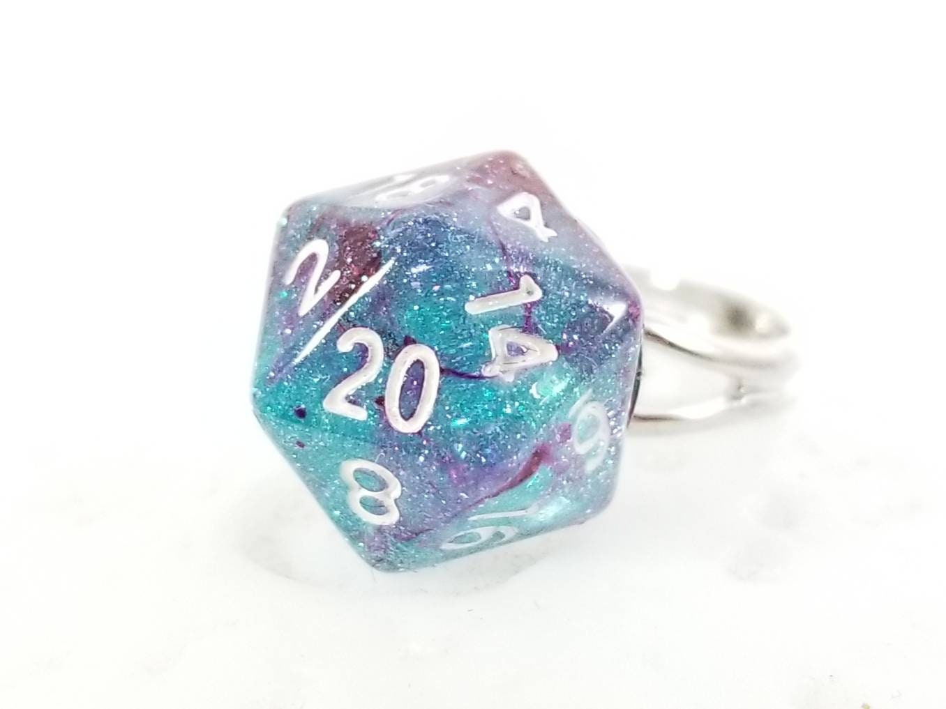 D&D RPG D20 Dice Vector Sterling Silver Signet Seal Ring 