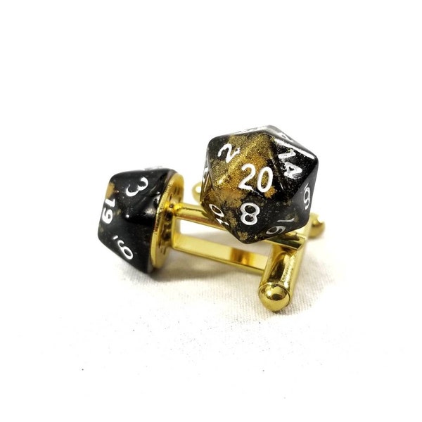 Mini d20 Cuff Links with Options