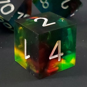 A Prism Darkly: 7-Piece Handmade Sharp Edge Polyhedral Dice Set image 1