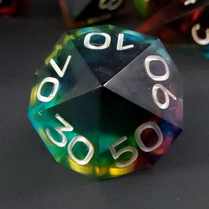 A Prism Darkly: 7-Piece Handmade Sharp Edge Polyhedral Dice Set image 7
