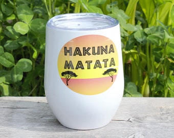 Insulating wine glass "Hakuna Matata"