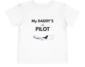 Camiseta infantil "Mi papá es el piloto" / Tema de avión/piloto / Conjunto infantil con temática de piloto