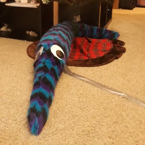 5 ft giant worm on a string plush