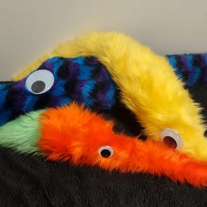 5 ft giant worm on a string plush