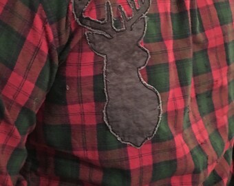 Raw Edge Applique Deer Silhouette