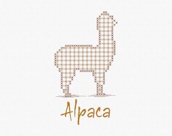 Alpaca Chicken Scratch Embroidery Design