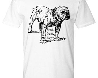 Father’s Day Gift- Best Dad Ever Paw Bulldog - Tshirt