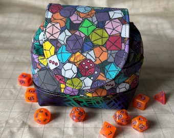 Multi Color Dice Bag: DND TTRPG Drawstring Pouch