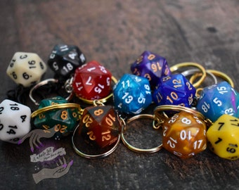 D20 Keychain | Handmade | DND | New Color Options
