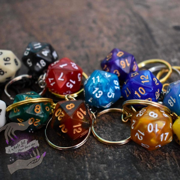 D20 Keychain | Handmade | DND | New Color Options