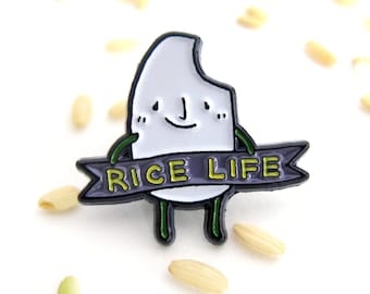 Rice Life Enamel Pin