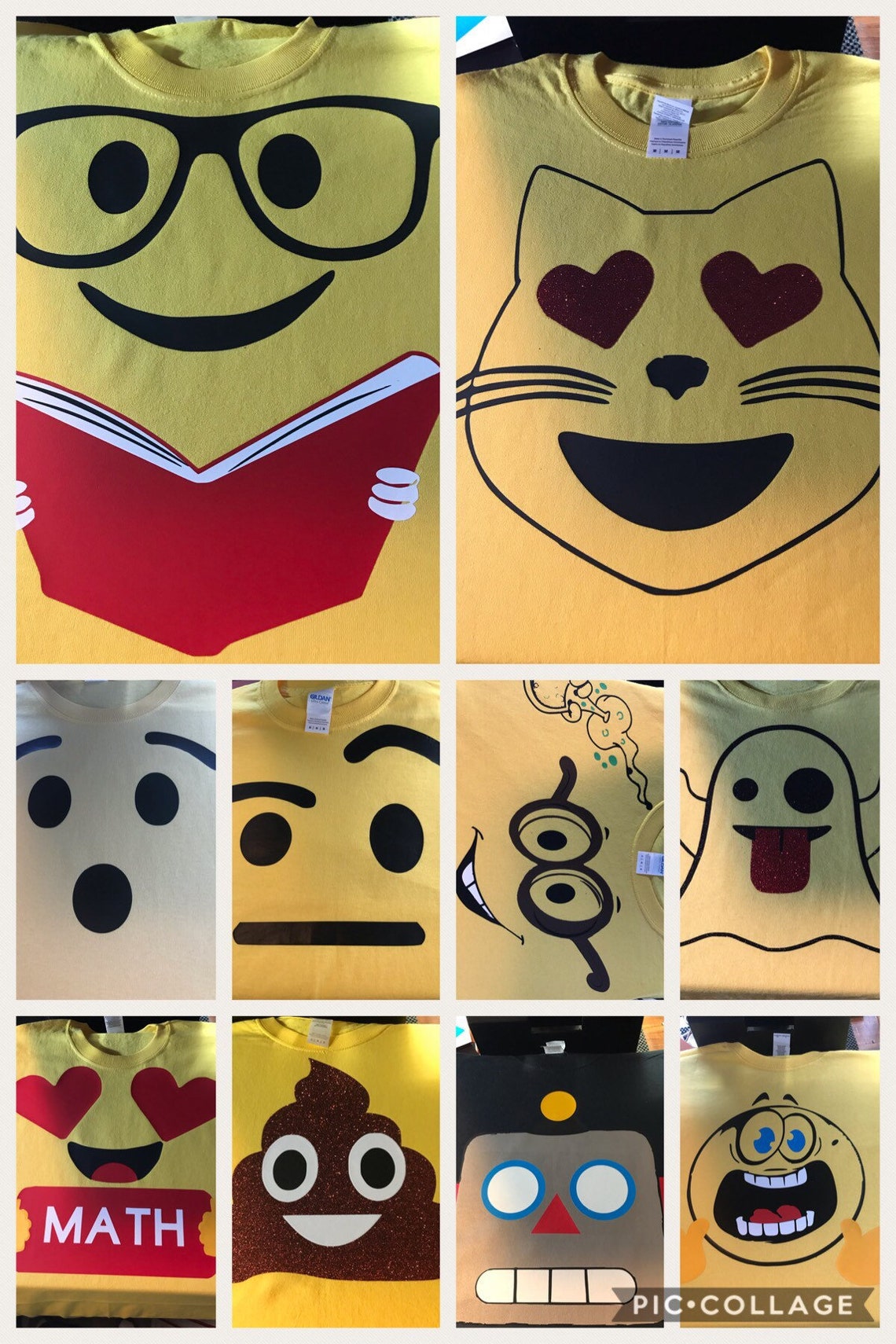 Emoji Tshirtgroup Costumecustom Emoji Shirtsemoji Costume Etsy