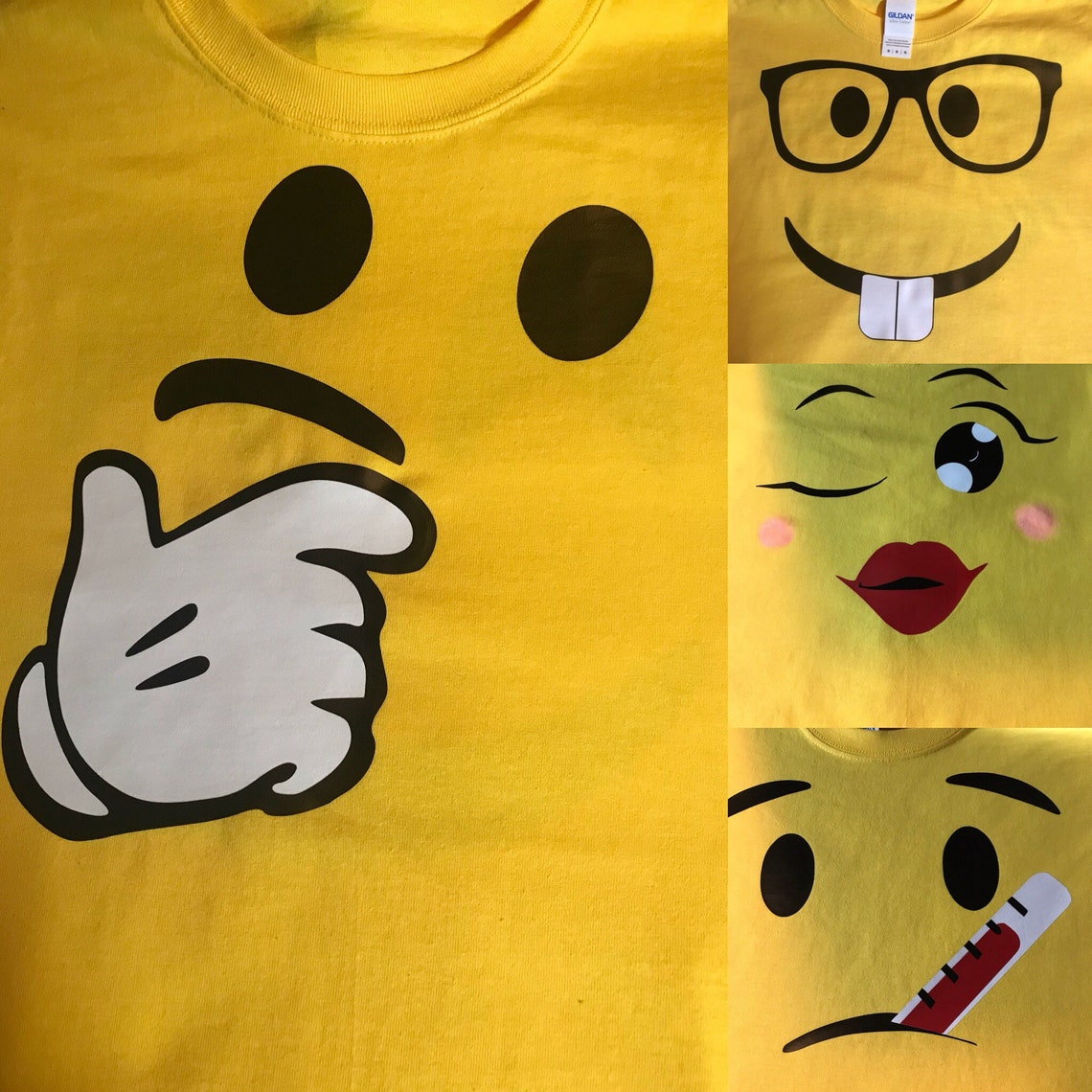 Emoji Tshirtgroup Costumecustom Emoji Shirtsemoji Costume Etsy