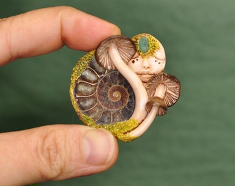 Ammonite Goddess Pendant III