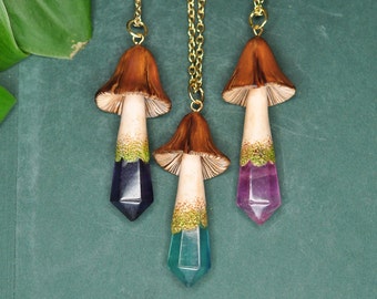 Fluorite Mushroom Pendant